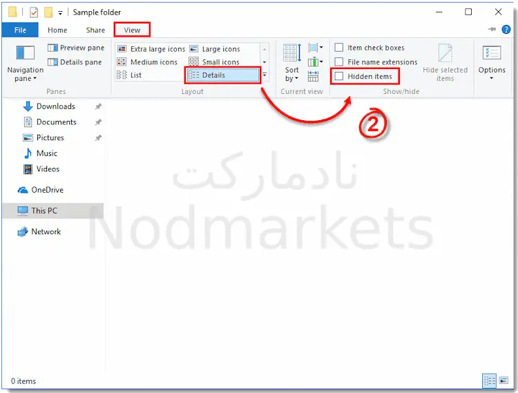 نحوه نمایش فایل های مخفی در ویندوز 10